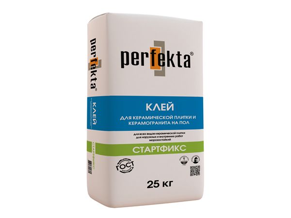 КЛЕЙ для керамической плитки и укладки керамогранита на пол Perfekta® “СТАРТФИКС”